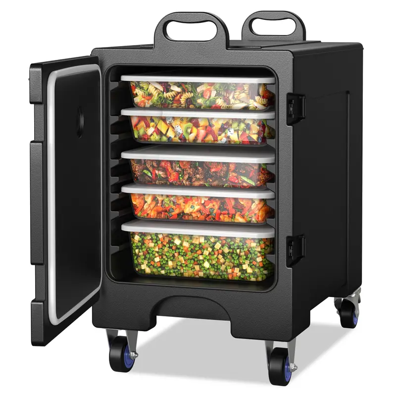 Goplus Insulated Food Pan Carrier – Holds Five Full-Size Gastronorm Pans For Catering 1