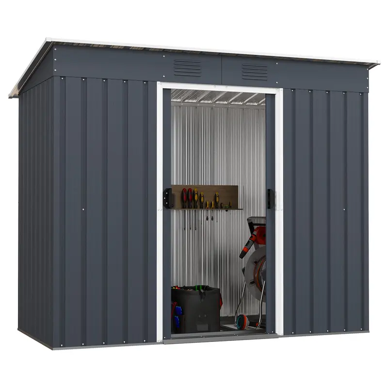 Goplus Outdoor Storage Shed – Freestanding Garden Or Tool Shelter With Integrated Floor Base 1