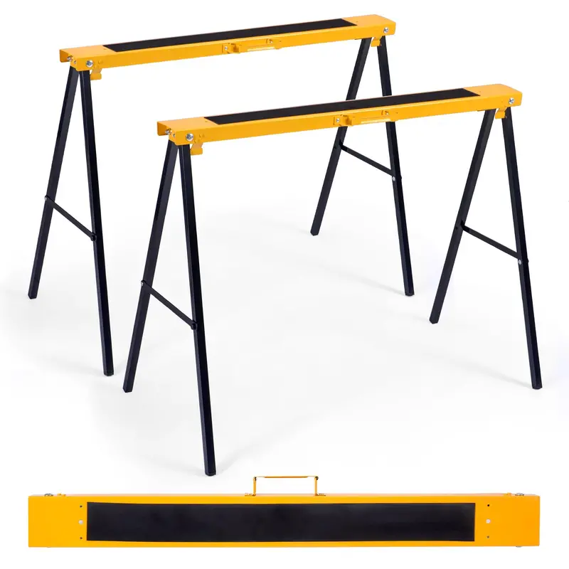 Goplus Portable Folding Workhorse Stand – Dual Pack With Quick-Deploy Legs 1
