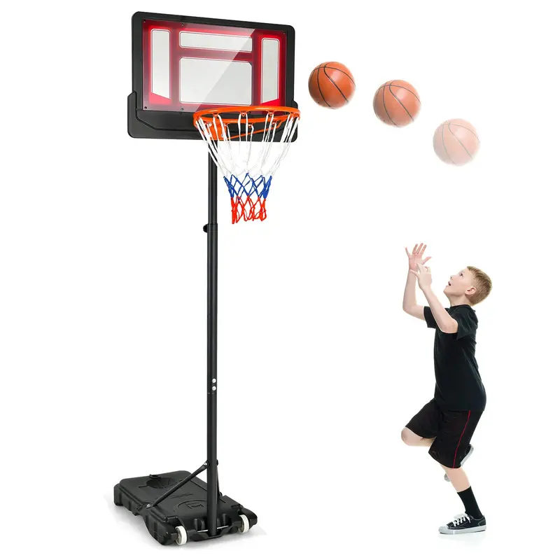 Goplus Portable Height-Adjustable Basketball Hoop – 4.3 Ft To 8.2 Ft Range 1