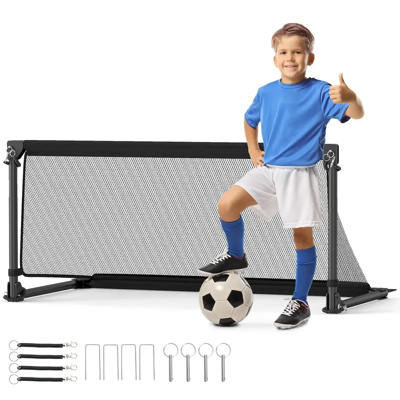 Goplus Portable Toddler Soccer Goal – Lightweight Metal Frame With Ground Stakes 1