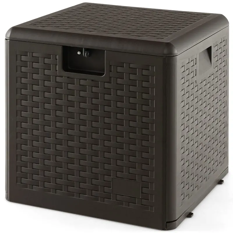 Goplus Resin Outdoor Storage Box – Waterproof Patio Chest With Lockable Lid (31/73/100-Gallon Options) 1