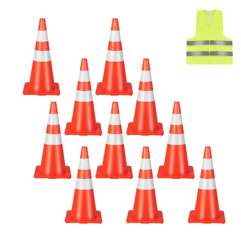 Goplus Single Pvc Traffic Cone – Durable Safety Cone For Construction Or Events 1