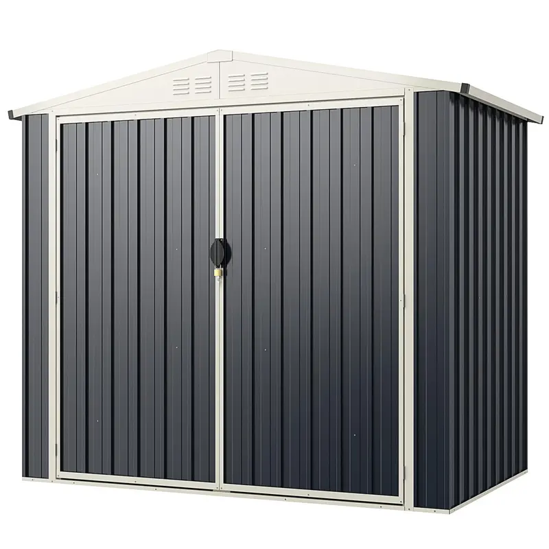 Goplus Snap-Together Outdoor Storage Shed – Color-Coated Steel Utility House With Tool-Free Assembly & Weatherproof Seals 1