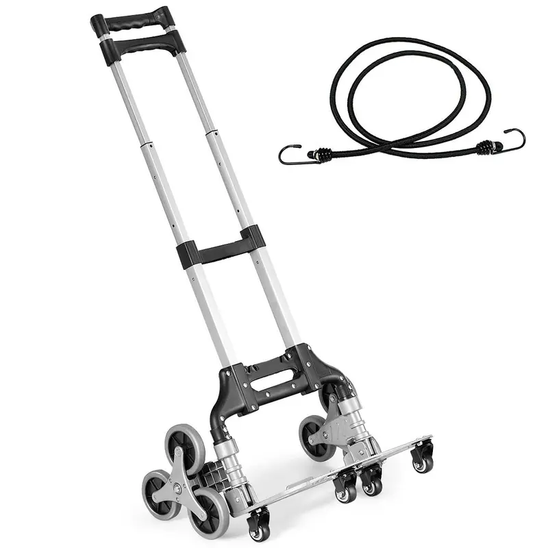 Goplus Stair-Climbing Hand Truck — All-Terrain 6-Wheel Cart With Bungee Straps And Load Stability 1