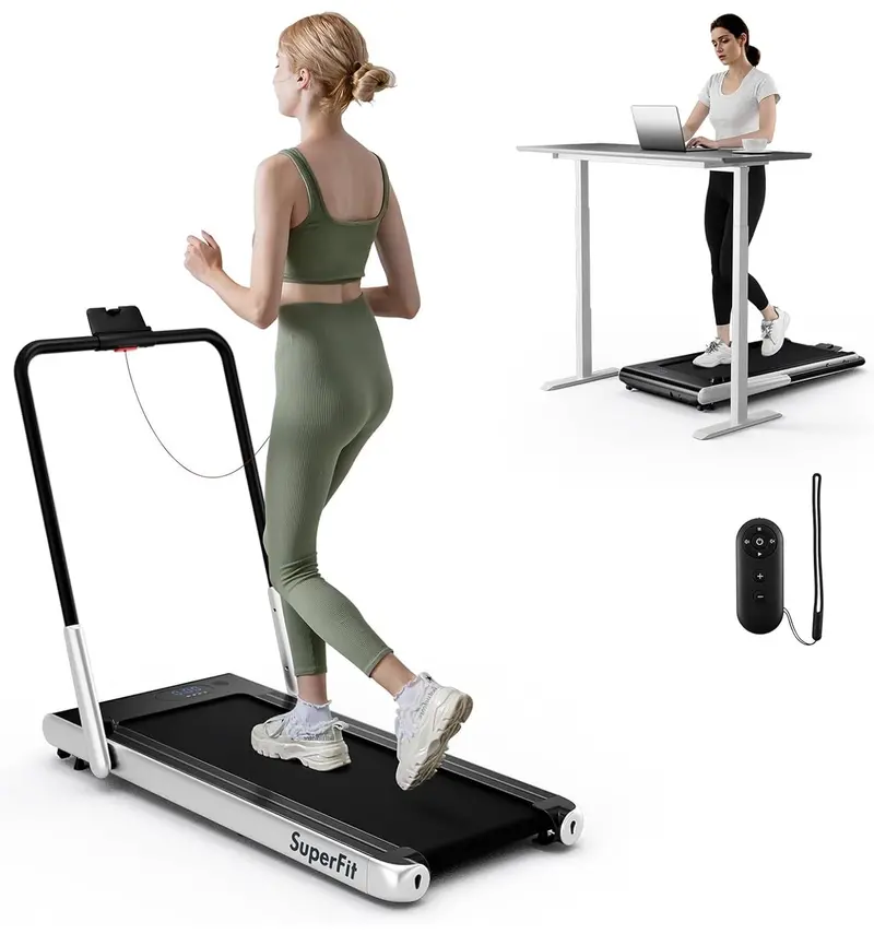 Goplus Under-Desk Walking Pad — 340 Lb Capacity Treadmill With Handlebar & App Connectivity 1