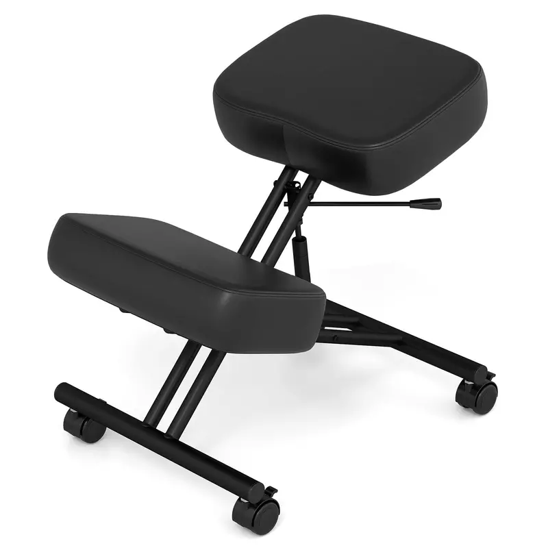 Goplus Upholstered Kneeling Desk Chair With Locking 360° Swivel Casters 1