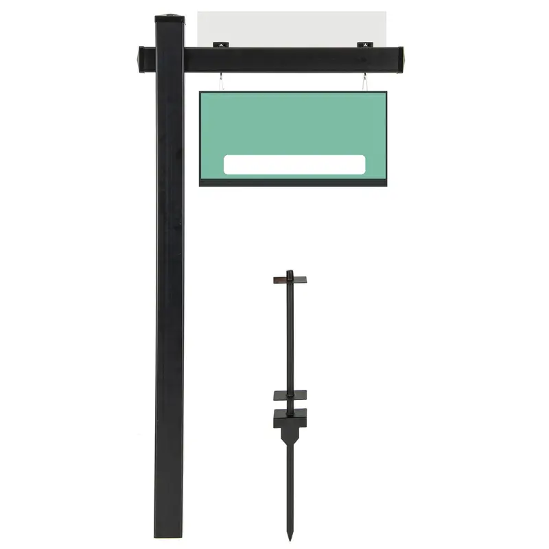 Goplus Vinyl Real Estate Sign Post – 4" X 4" X 72" Realtor Stand With Flat Cap For Open House Displays 1