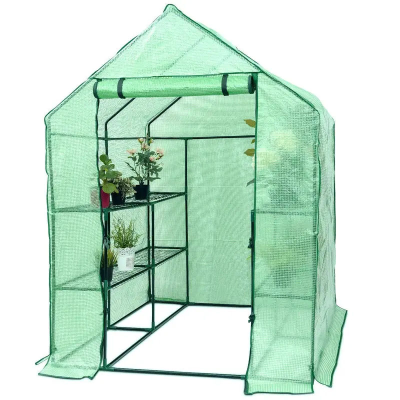 Goplus Walk-In Indoor/Outdoor Greenhouse – 4.8' X 4.8' X 6.4' Plant Growing Tent 1