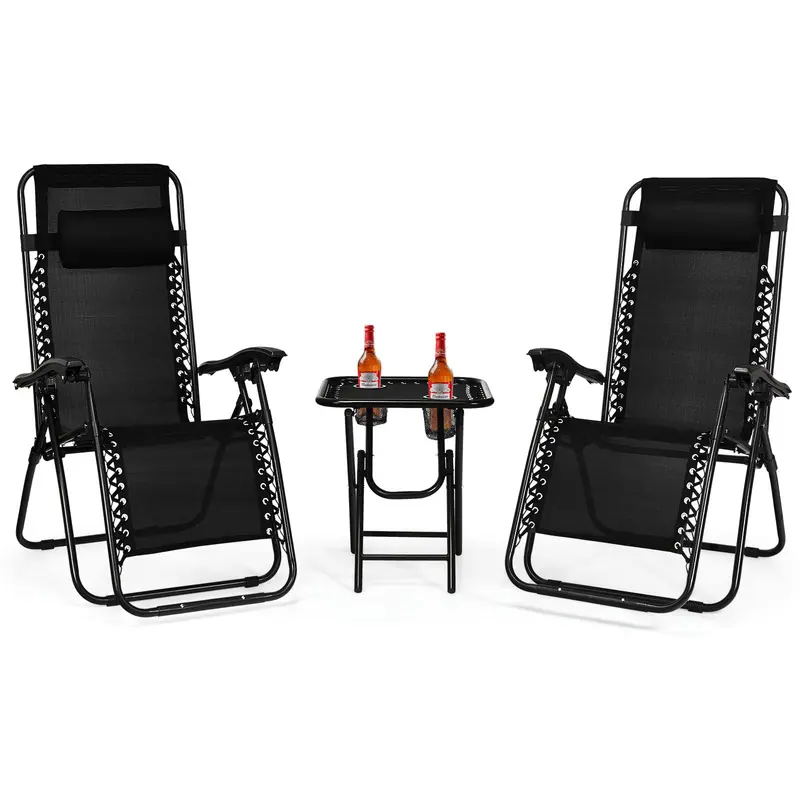 Goplus Zero Gravity Recliner Chair Set – Ergonomic Outdoor Lounging Pair 1