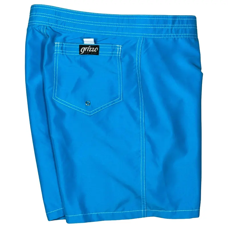 Grizzo Brand Solid Board Shorts With Classic Back Pocket Styling 1