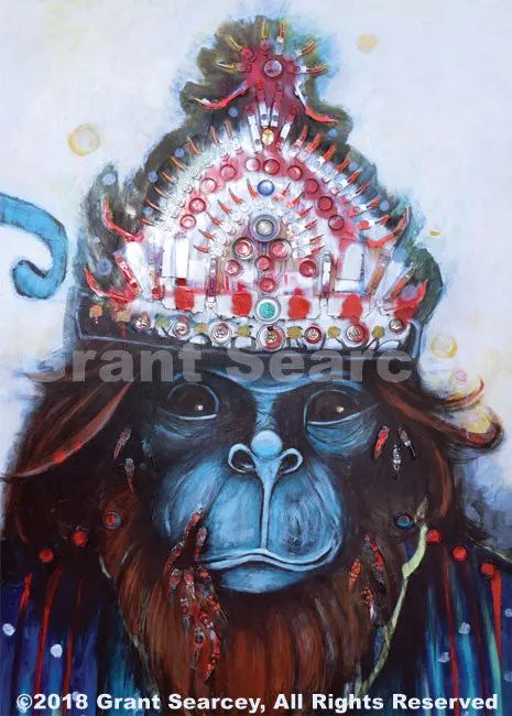 Hanuman – Mixed Media Collage Portrait 1