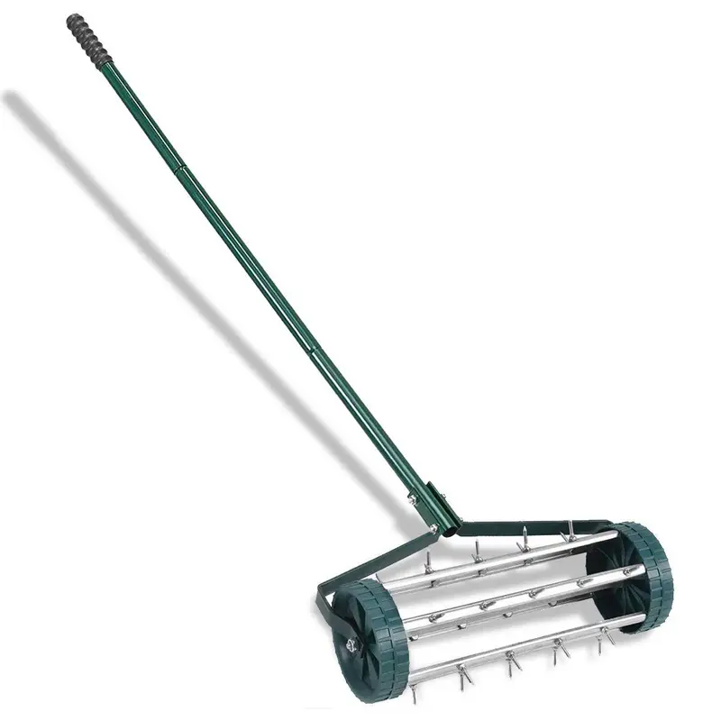Heavy-Duty 18-Inch Push-Style Rotary Lawn Aerator For Soil Aeration 1