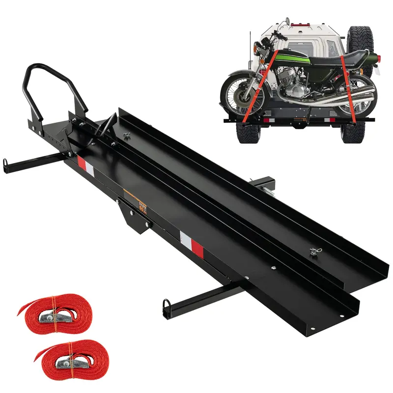 Heavy-Duty 600 Lb Motorcycle Carrier With Loading Ramp – Hitch-Mounted Dirt Bike Hauler 1