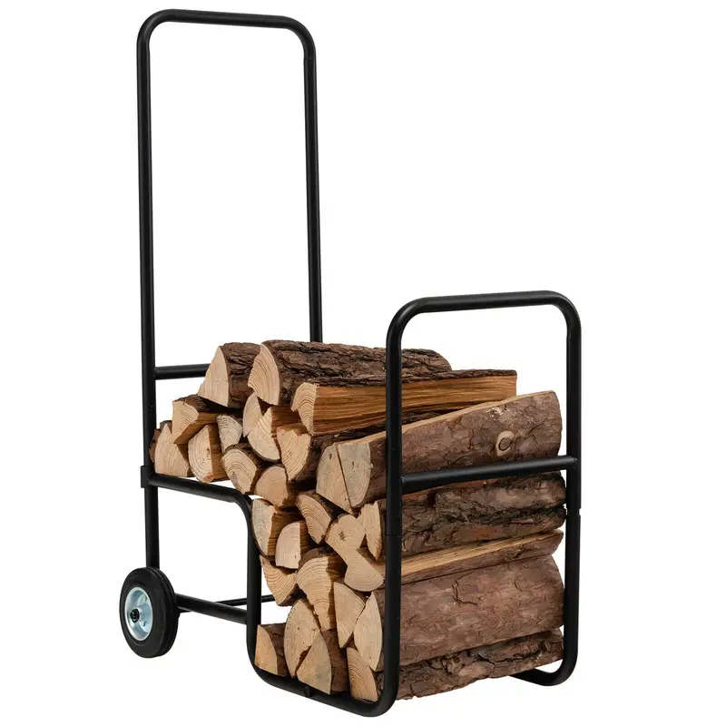 Heavy-Duty Firewood Cart With Anti-Slip Wheels – Indoor/Outdoor Log Carrier And Storage Mover 1