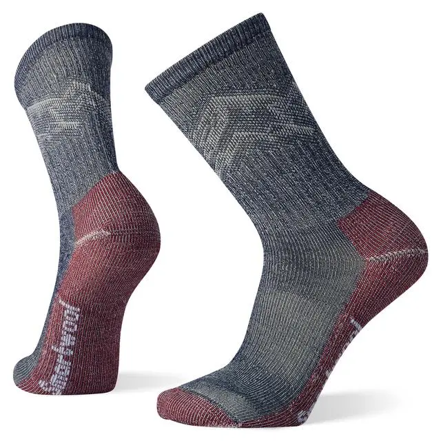 Hike Classic Mountain Pattern Light-Cushion Crew Socks 1