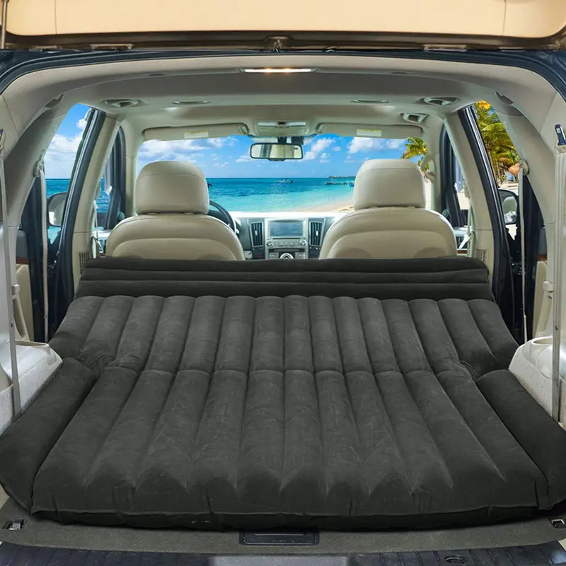 Inflatable Suv Backseat Air Mattress With Built-In Electric Pump & Flocked Surface 1