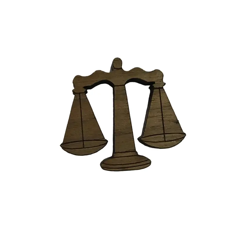 Justice Scales Mini Wooden Emblem 1