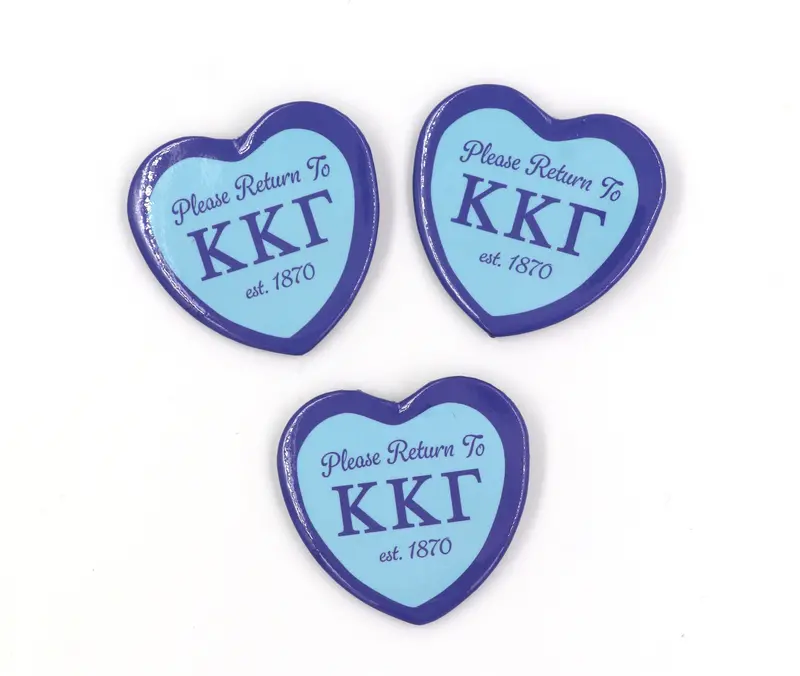 Kappa Kappa Gamma Heart Button – Elegant Greek Typography 1