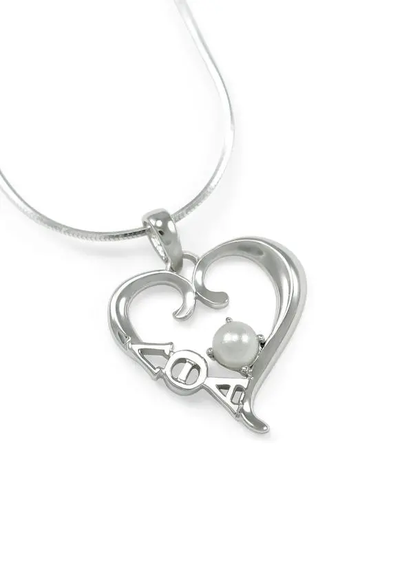 Lambda Theta Alpha Sterling Silver Heart Pendant 1