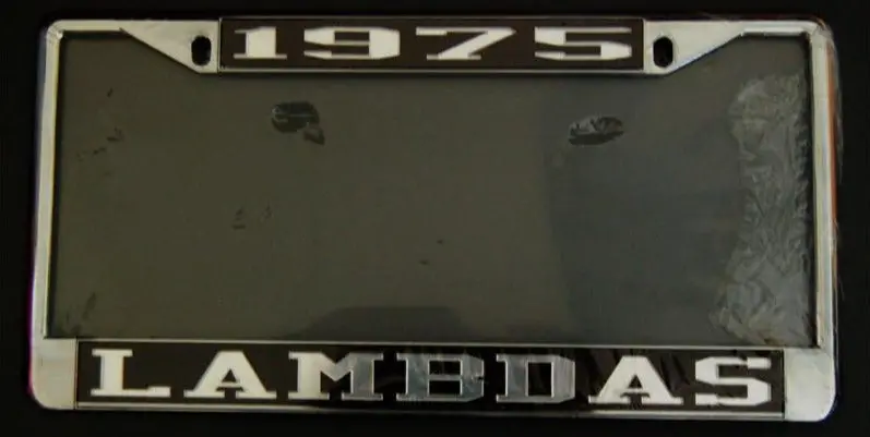 Lambda Theta Phi Retro 1975 License Frame – 'Lambdas' Edition 1