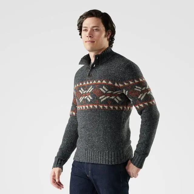 Men'S Heavyweight Henley Sweater – Cotton Blend Knit Top 1