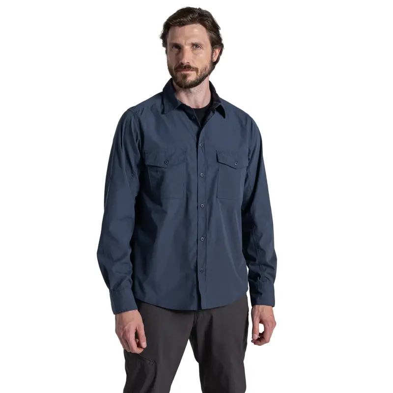 Men'S Long-Sleeve Travel Shirt With Sun Protection 1