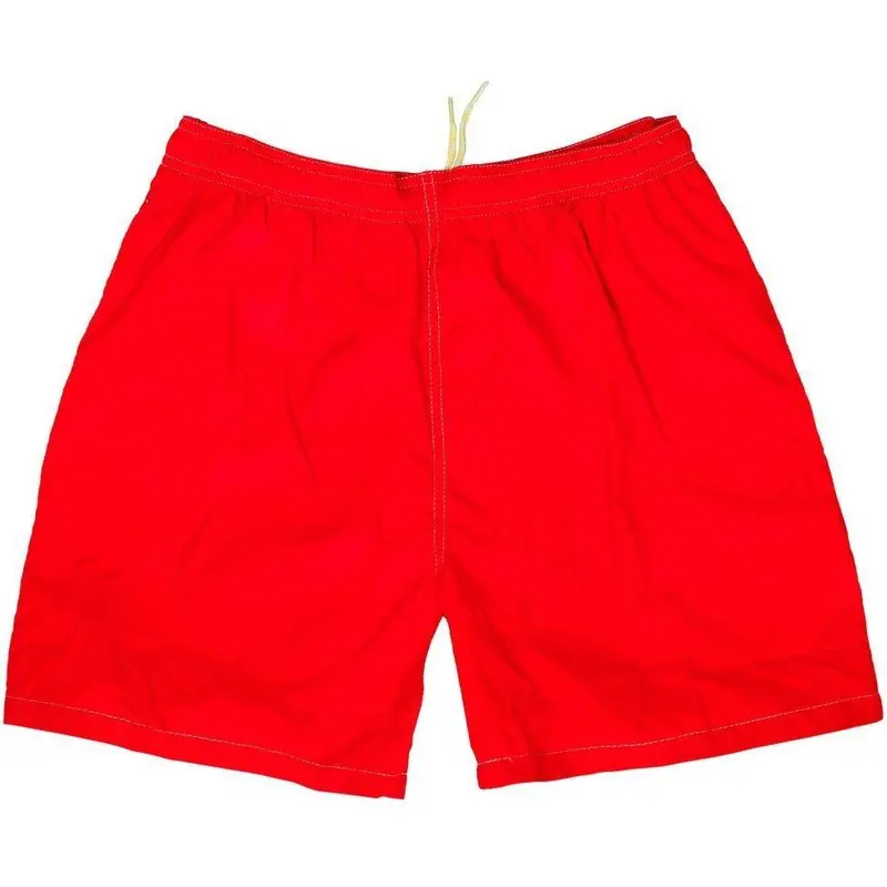 Men'S Red Swim Trunks – Elastic Waist, Mid Length 1