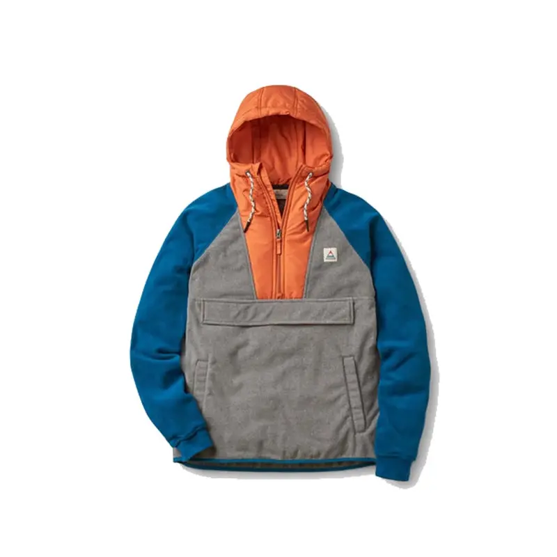 Men’S Woodland Hooded Half-Zip Polar Fleece – Tidal Blue 1