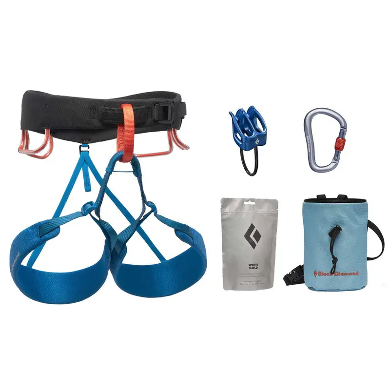 Momentum Climbing Harness Package – Kingfisher Color Scheme 1