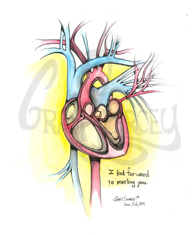 New Heart Invitation – Celebratory Greeting Art Print With Heart Motif 1
