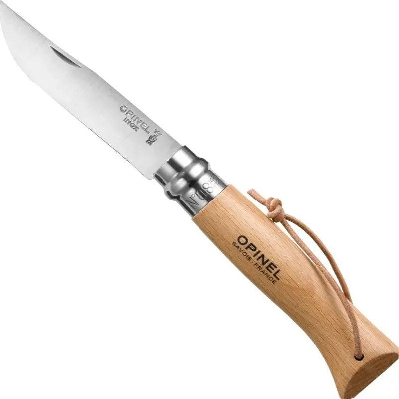 No.08 Stainless Steel Pocket Knife – Slim-Fold Design With Genuine Leather Lanyard 1
