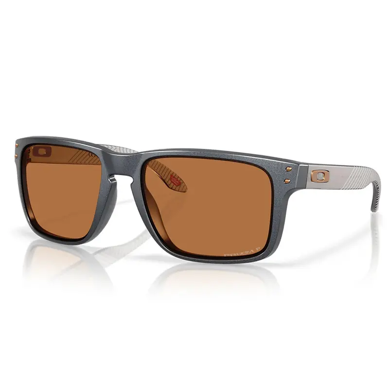 Oakley Holbrook Xl Forge Sunglasses – Prizm Bronze Polarized Lens With Blue Steel Frame 1