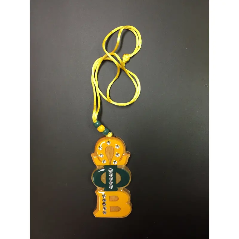 Omega Phi Beta Hand-Carved Tiki Pendant 1