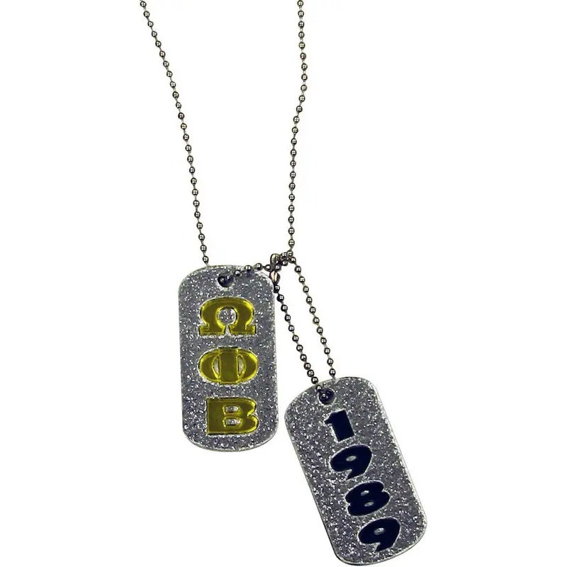 Omega Phi Beta Personalized Dog Tag Pendant 1