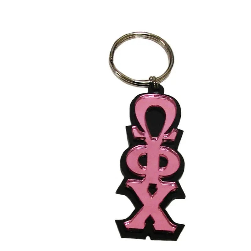 Omega Phi Chi Interlocking Block Keychain 1