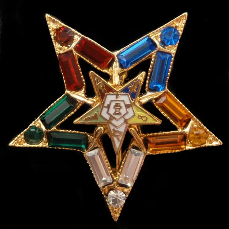Order Of The Eastern 1.5-Inch Colored Jeweled Lapel Pin 1