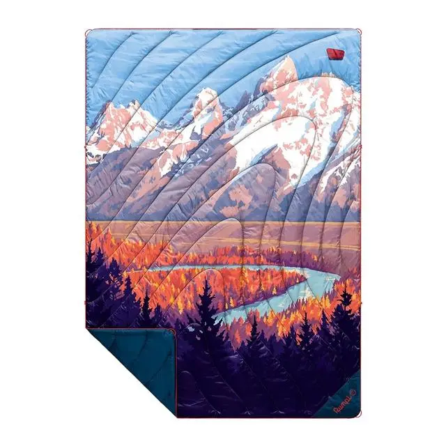 Original Puffy Blanket Featuring Grand Teton National Park Art 1