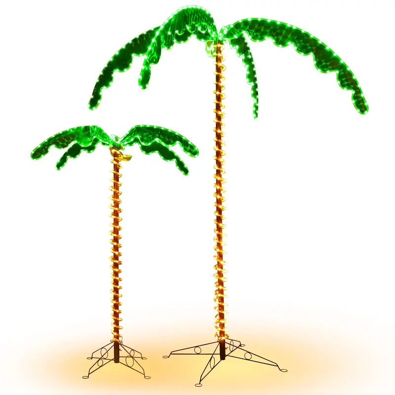 Outdoor Lighted Palm Tree Decor For Patios, Decks, And Landscaped Areas 1