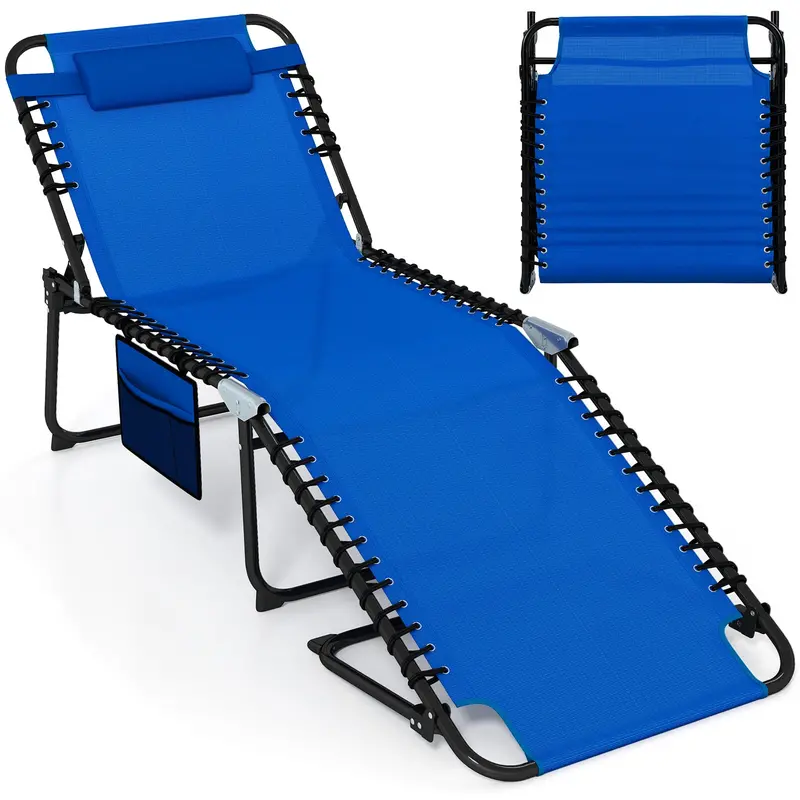 Oversized Outdoor Lounge Chair – Foldable 5-Position Tanning Recliner With Enhanced Comfort & Durability 1