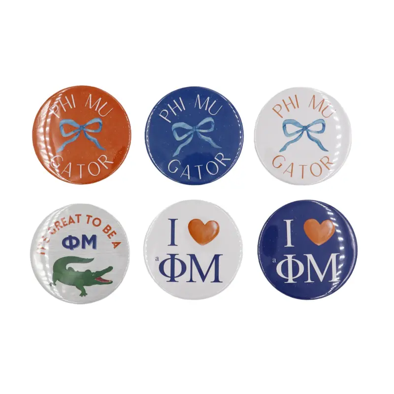 Phi Mu 2025 Commemorative Printed Buttons Set 1