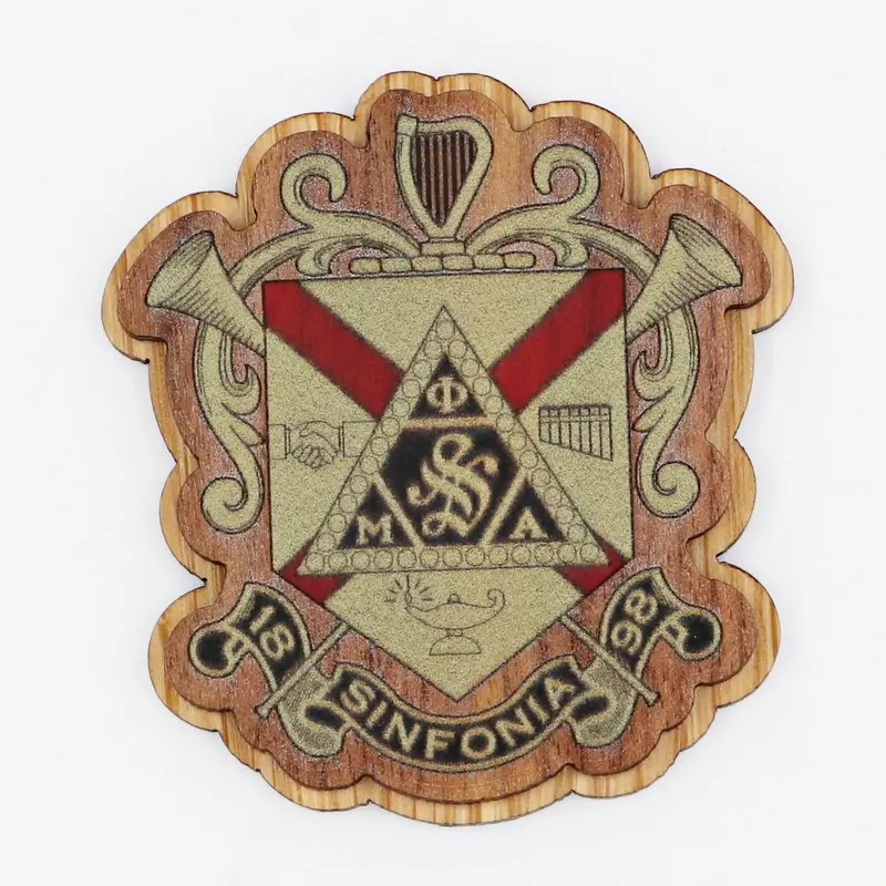 Phi Mu Alpha Sinfonia Wooden Crest – Large Artisan-Crafted Music Fraternity Display 1
