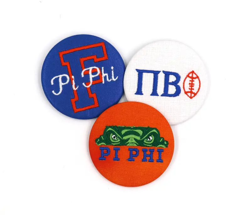 Pi Beta Phi Dual-Design Embroidered Game Day Button Set
