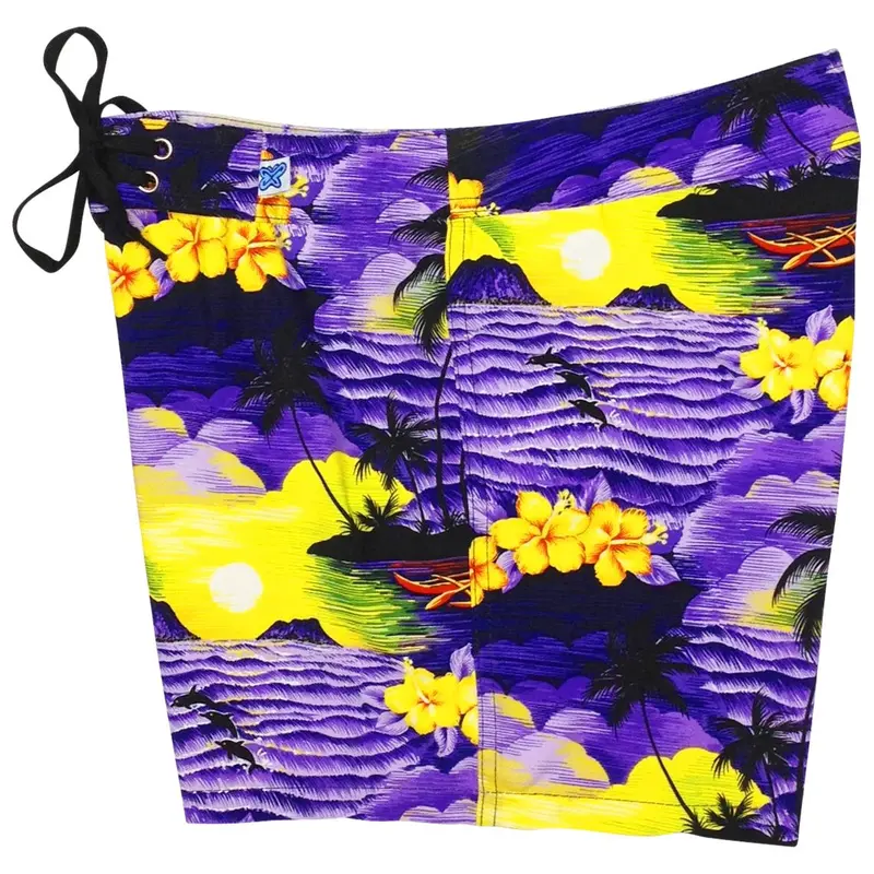 Picture This Girls' 5-Inch Board Shorts – Rich Purple 1