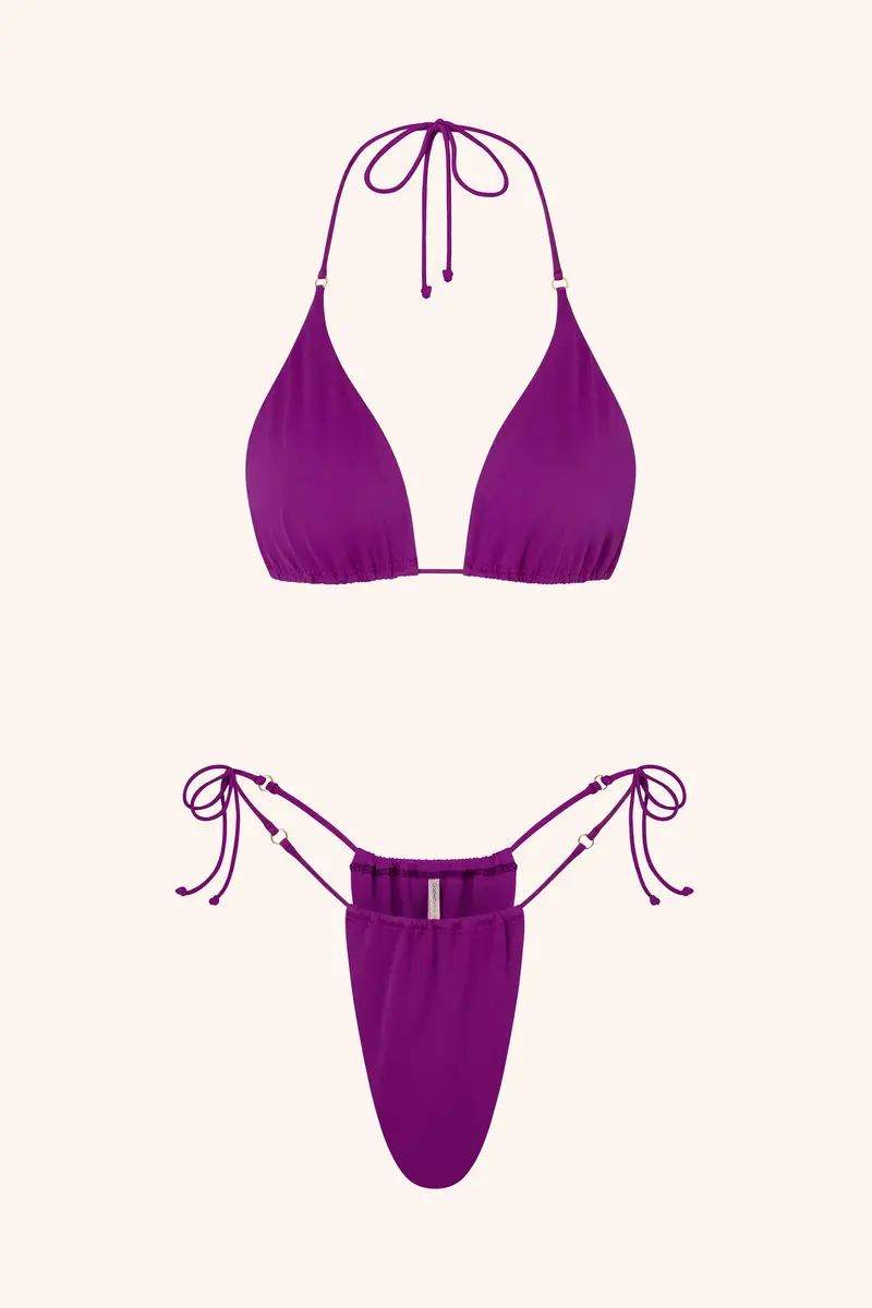 Plum Halter Triangle Bikini Top 1