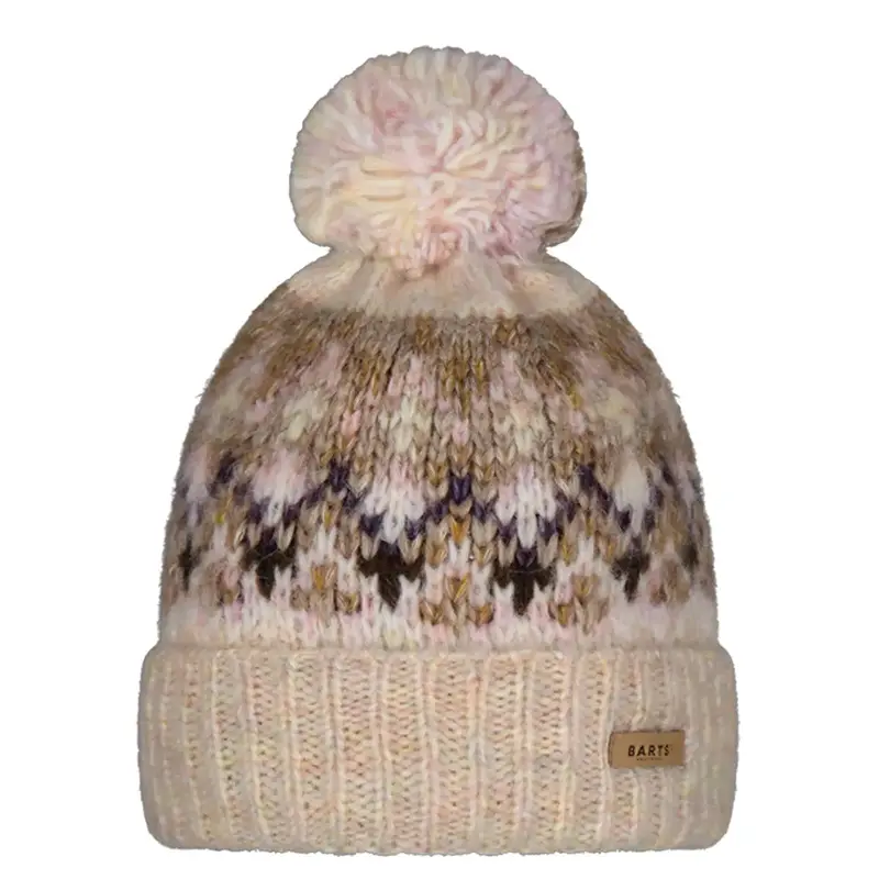 Renaa Light Brown Bobble Knit Beanie 1