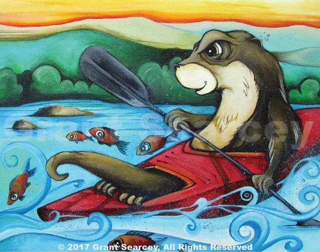 River Otter Kayaking Scene 1
