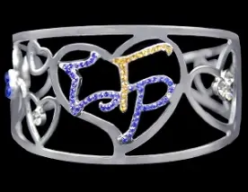 Sigma Gamma Rho Heart Charm Bangle Bracelet 1