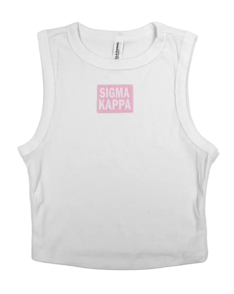Sigma Kappa Greek Letter Tank Top With Embroidered Patch 1