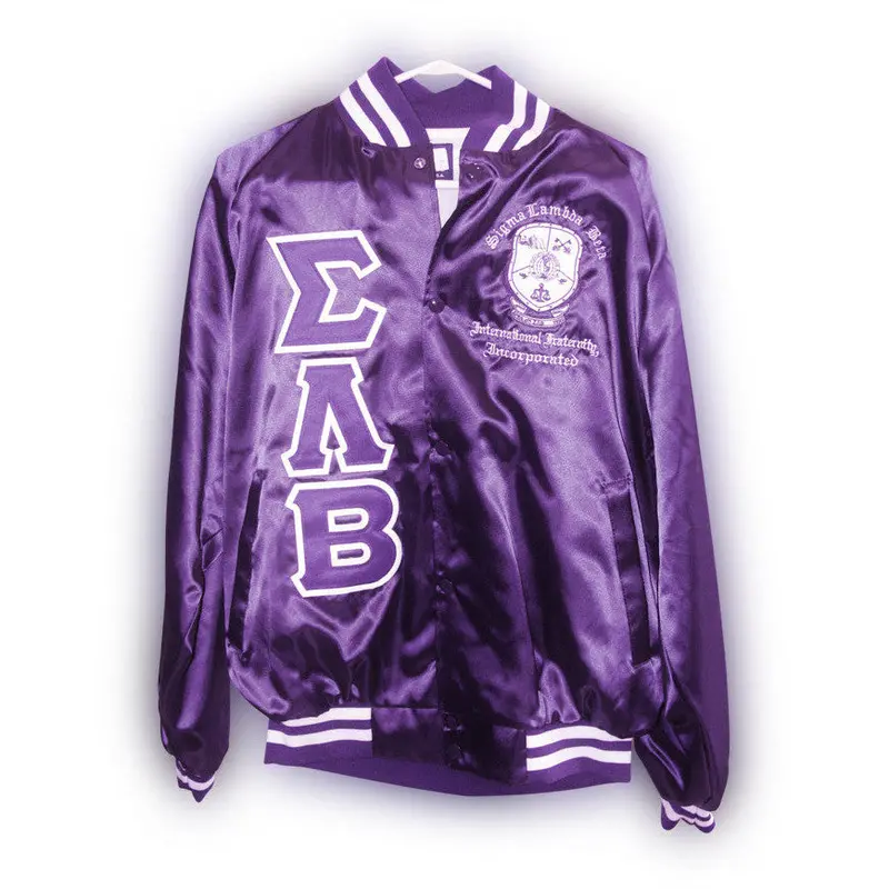 Sigma Lambda Beta Premium Satin Jacket With Embroidered Shield
